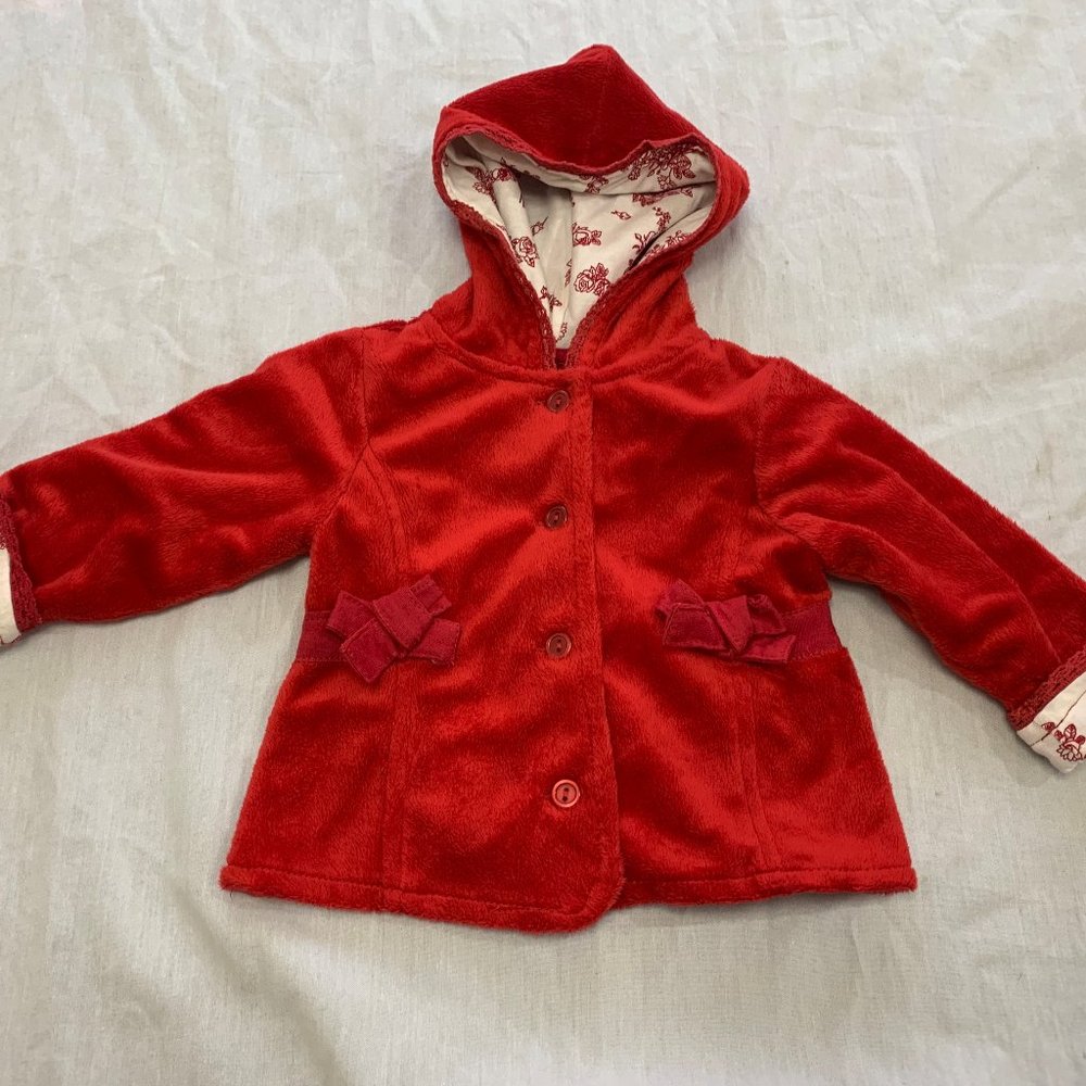🦜  BABY Q GIRLS FLEECE HOODIE SIZE 3-6 MONTHS 🦜